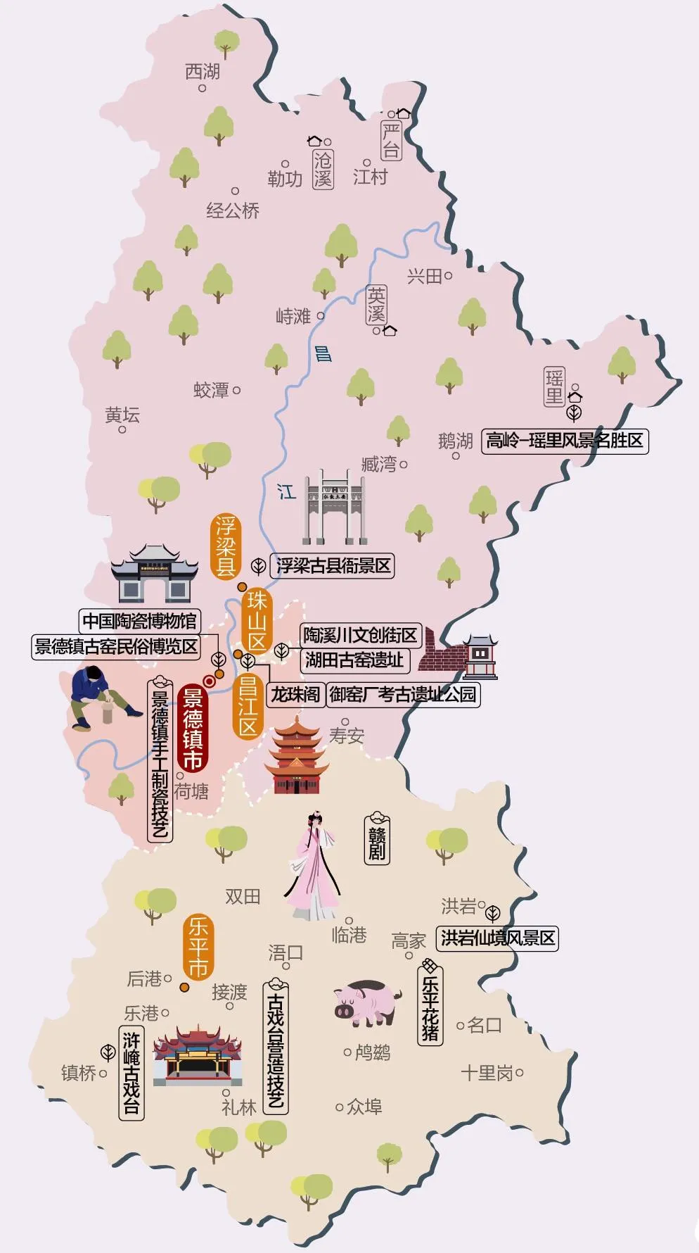 江西省旅游景点地图高清版(江西省旅游景点地图高清版大图)