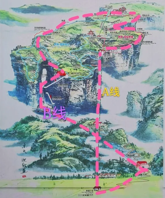 张家界天门山景区路线图(张家界天门山旅游景点全景图)